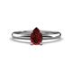 1 - Elodie 7x5 mm Pear Red Garnet Solitaire Engagement Ring 