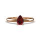 1 - Elodie 7x5 mm Pear Red Garnet Solitaire Engagement Ring 