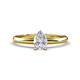 1 - Elodie 7x5 mm Pear White Sapphire Solitaire Engagement Ring 