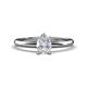 1 - Elodie 7x5 mm Pear White Sapphire Solitaire Engagement Ring 