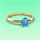 3 - Elodie 7x5 mm Pear Blue Topaz Solitaire Engagement Ring 