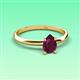 3 - Elodie 7x5 mm Pear Rhodolite Garnet Solitaire Engagement Ring 