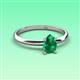 3 - Elodie 7x5 mm Pear Emerald Solitaire Engagement Ring 