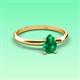 3 - Elodie 7x5 mm Pear Emerald Solitaire Engagement Ring 