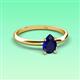 3 - Elodie 7x5 mm Pear Blue Sapphire Solitaire Engagement Ring 