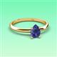 3 - Elodie 7x5 mm Pear Iolite Solitaire Engagement Ring 