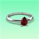 3 - Elodie 7x5 mm Pear Red Garnet Solitaire Engagement Ring 