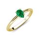 4 - Elodie 7x5 mm Pear Emerald Solitaire Engagement Ring 