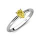 4 - Elodie 7x5 mm Pear Yellow Sapphire Solitaire Engagement Ring 