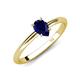 4 - Elodie 7x5 mm Pear Blue Sapphire Solitaire Engagement Ring 