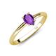 4 - Elodie 7x5 mm Pear Amethyst Solitaire Engagement Ring 