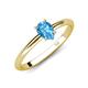 4 - Elodie 7x5 mm Pear Blue Topaz Solitaire Engagement Ring 