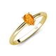 4 - Elodie 7x5 mm Pear Citrine Solitaire Engagement Ring 