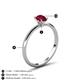 5 - Elodie 7x5 mm Pear Ruby Solitaire Engagement Ring 