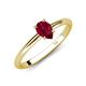 4 - Elodie 7x5 mm Pear Ruby Solitaire Engagement Ring 
