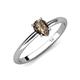 4 - Elodie 7x5 mm Pear Smoky Quartz Solitaire Engagement Ring 