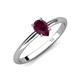 4 - Elodie 7x5 mm Pear Rhodolite Garnet Solitaire Engagement Ring 