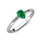 4 - Elodie 7x5 mm Pear Emerald Solitaire Engagement Ring 