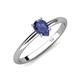 4 - Elodie 7x5 mm Pear Iolite Solitaire Engagement Ring 