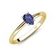 4 - Elodie 7x5 mm Pear Iolite Solitaire Engagement Ring 