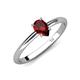 4 - Elodie 7x5 mm Pear Red Garnet Solitaire Engagement Ring 