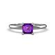 1 - Elodie 6.00 mm Asscher Cut Amethyst Solitaire Engagement Ring 