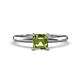 1 - Elodie 6.00 mm Asscher Cut Peridot Solitaire Engagement Ring 