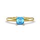 1 - Elodie 6.00 mm Asscher Cut Blue Topaz Solitaire Engagement Ring 