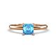 1 - Elodie 6.00 mm Asscher Cut Blue Topaz Solitaire Engagement Ring 