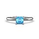 1 - Elodie 6.00 mm Asscher Cut Blue Topaz Solitaire Engagement Ring 