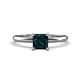 1 - Elodie 6.00 mm Asscher Cut London Blue Topaz Solitaire Engagement Ring 