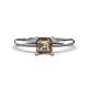 1 - Elodie 6.00 mm Asscher Cut Smoky Quartz Solitaire Engagement Ring 