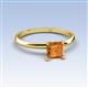 3 - Elodie 6.00 mm Asscher Cut Citrine Solitaire Engagement Ring 