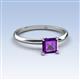 3 - Elodie 6.00 mm Asscher Cut Amethyst Solitaire Engagement Ring 