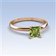 3 - Elodie 6.00 mm Asscher Cut Peridot Solitaire Engagement Ring 