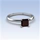 3 - Elodie 6.00 mm Asscher Cut Red Garnet Solitaire Engagement Ring 