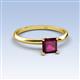 3 - Elodie 6.00 mm Asscher Cut Rhodolite Garnet Solitaire Engagement Ring 