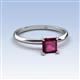 3 - Elodie 6.00 mm Asscher Cut Rhodolite Garnet Solitaire Engagement Ring 