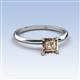 3 - Elodie 6.00 mm Asscher Cut Smoky Quartz Solitaire Engagement Ring 