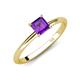 4 - Elodie 6.00 mm Asscher Cut Amethyst Solitaire Engagement Ring 