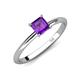 4 - Elodie 6.00 mm Asscher Cut Amethyst Solitaire Engagement Ring 