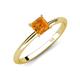 4 - Elodie 6.00 mm Asscher Cut Citrine Solitaire Engagement Ring 