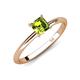 4 - Elodie 6.00 mm Asscher Cut Peridot Solitaire Engagement Ring 