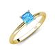 4 - Elodie 6.00 mm Asscher Cut Blue Topaz Solitaire Engagement Ring 