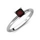 4 - Elodie 6.00 mm Asscher Cut Red Garnet Solitaire Engagement Ring 