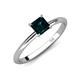 4 - Elodie 6.00 mm Asscher Cut London Blue Topaz Solitaire Engagement Ring 