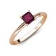 4 - Elodie 6.00 mm Asscher Cut Rhodolite Garnet Solitaire Engagement Ring 