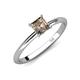 4 - Elodie 6.00 mm Asscher Cut Smoky Quartz Solitaire Engagement Ring 