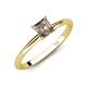 4 - Elodie 6.00 mm Asscher Cut Smoky Quartz Solitaire Engagement Ring 