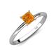 4 - Elodie 6.00 mm Asscher Cut Citrine Solitaire Engagement Ring 